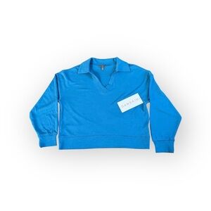 Danskin Blue V-Neck Collared Pullover Sweatshirt – Size L